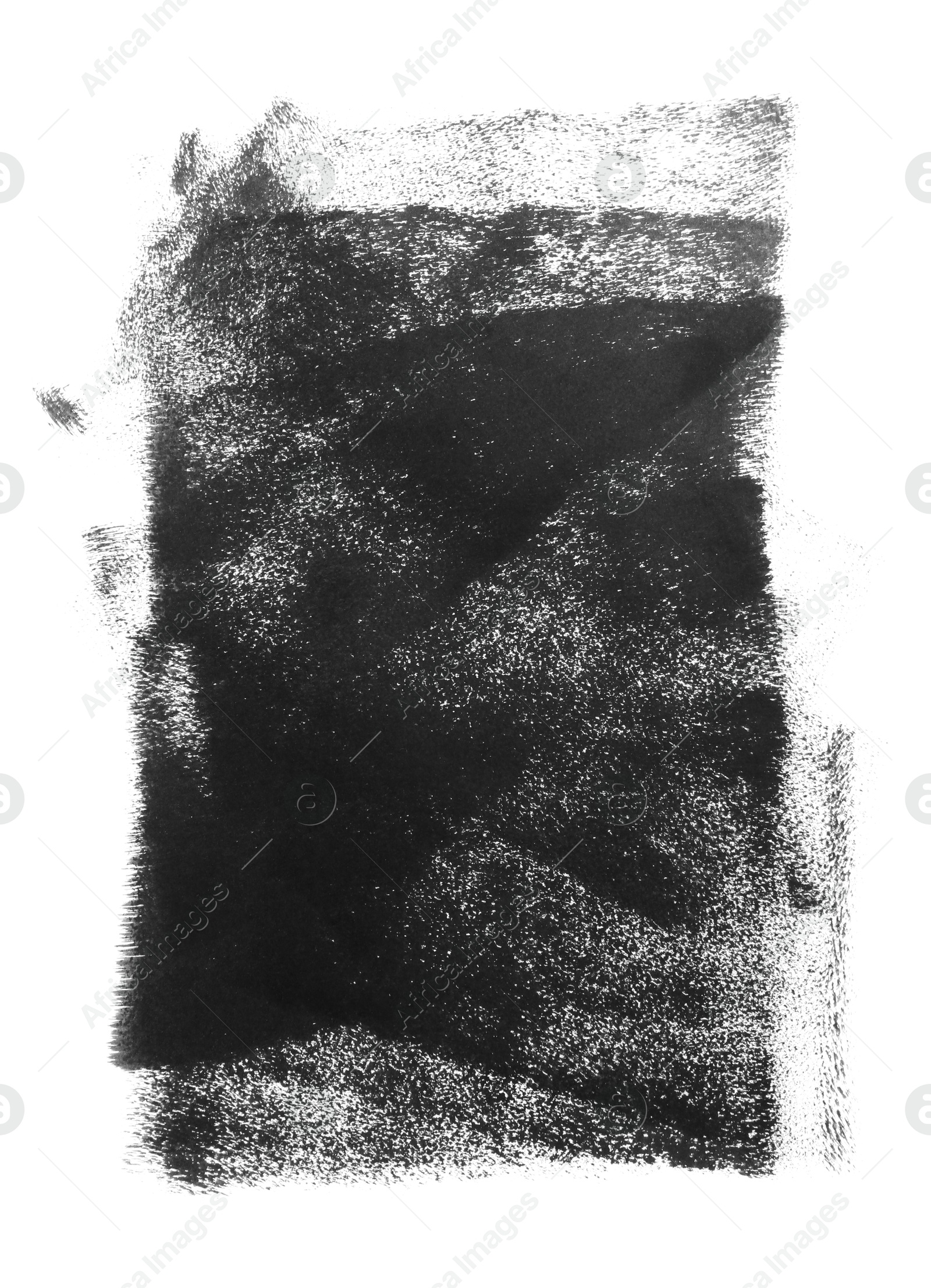 Photo of Abstract black ink painting isolated on white, top view