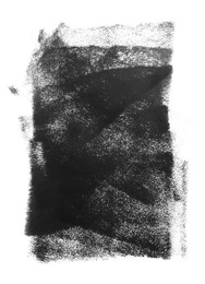 Abstract black ink painting isolated on white, top view