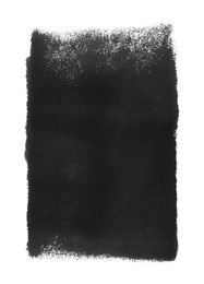 Photo of Black ink painting isolated on white, top view