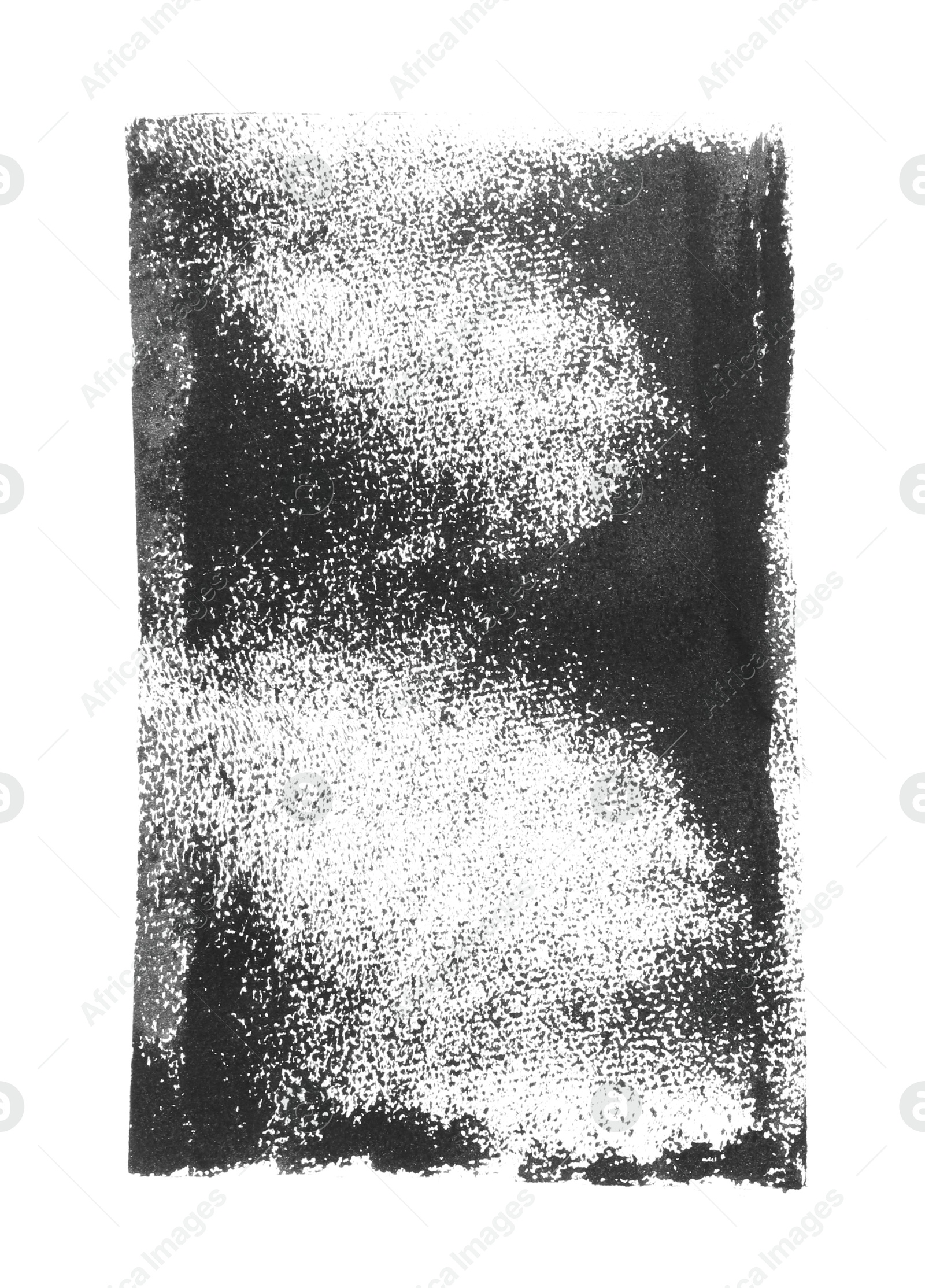 Photo of Abstract black ink painting isolated on white, top view