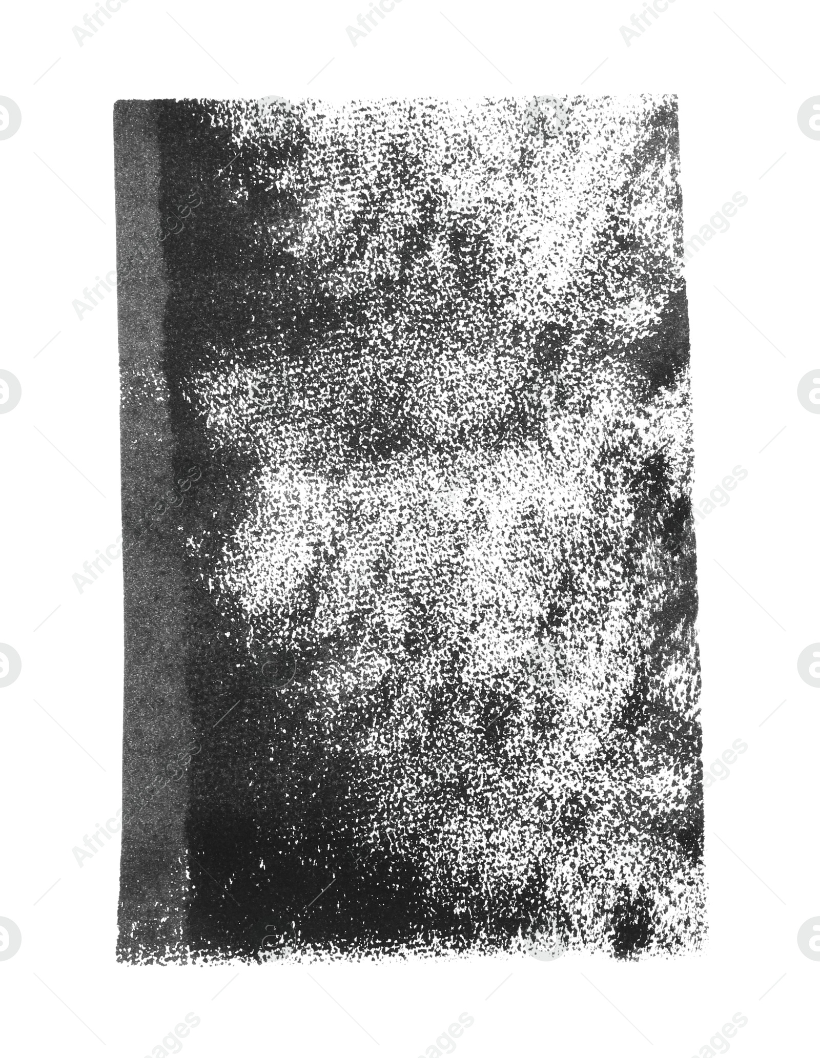 Photo of Abstract black ink painting isolated on white, top view