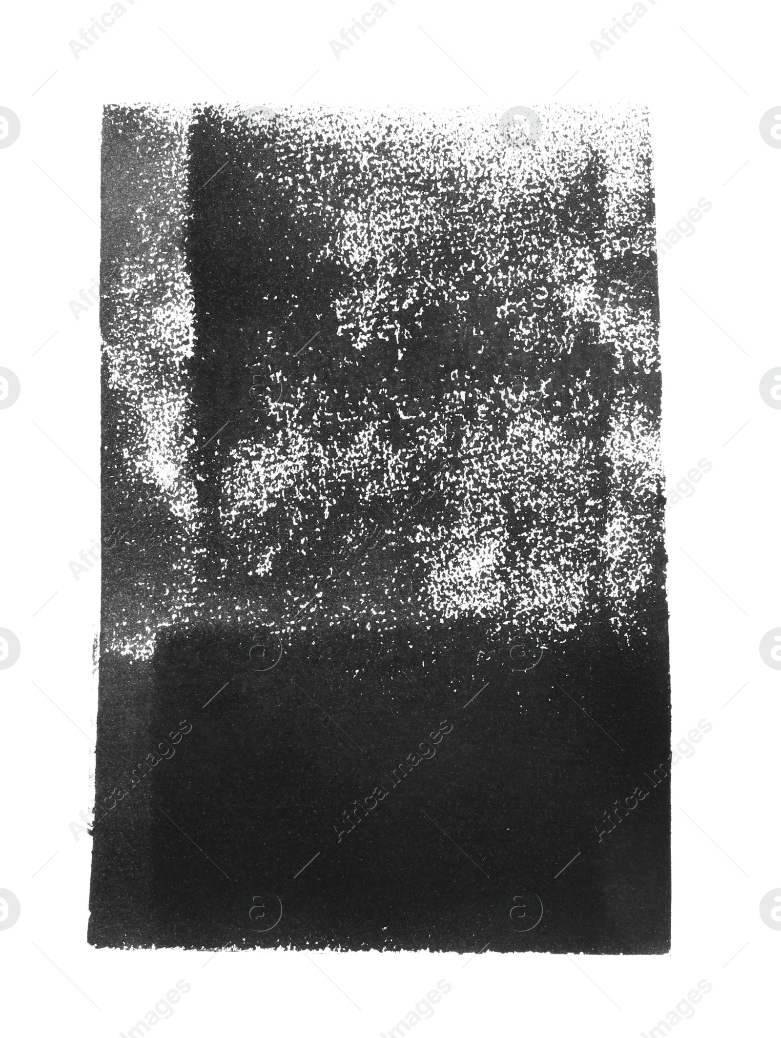 Photo of Abstract black ink painting isolated on white, top view