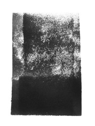 Abstract black ink painting isolated on white, top view