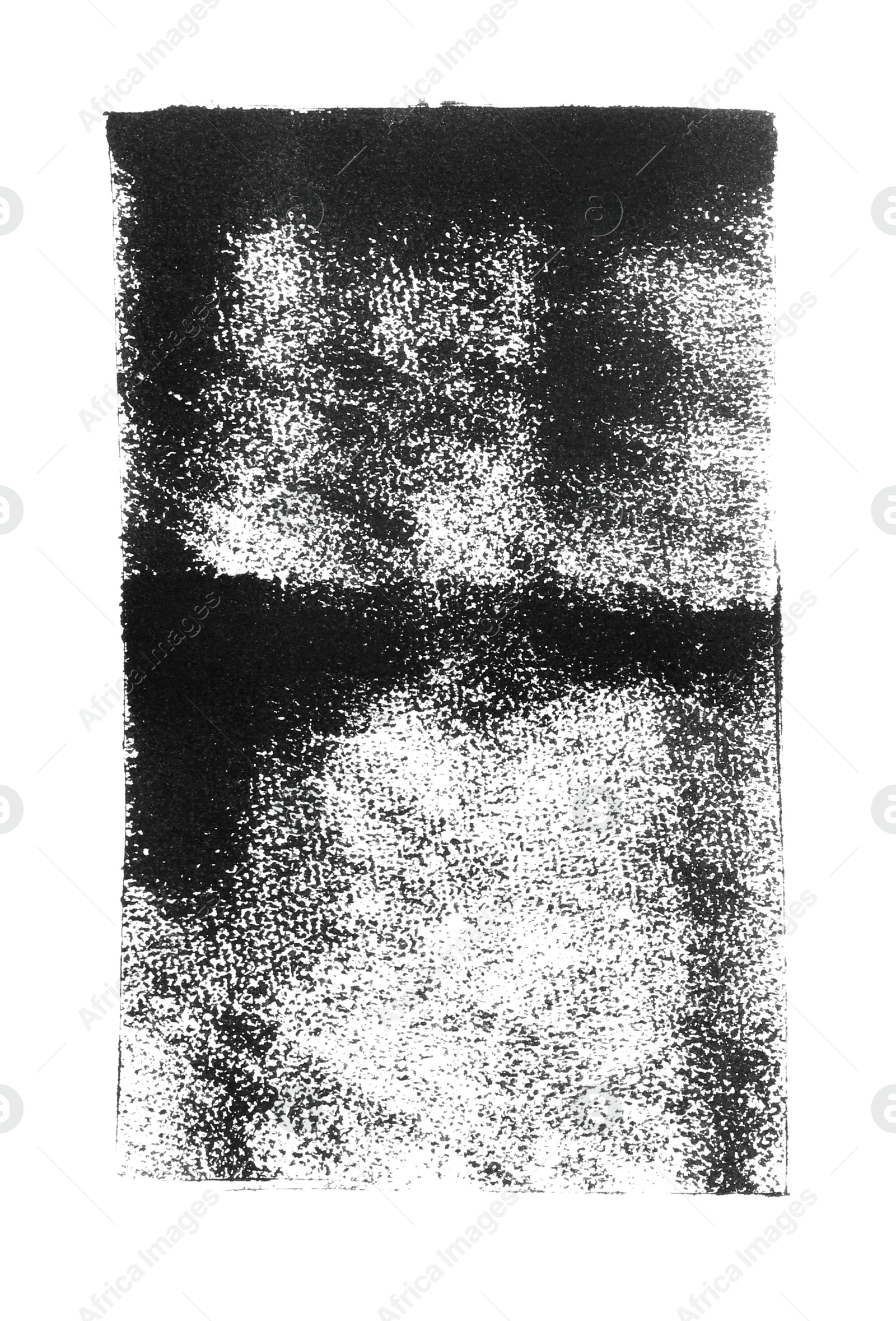 Photo of Abstract black ink painting isolated on white, top view