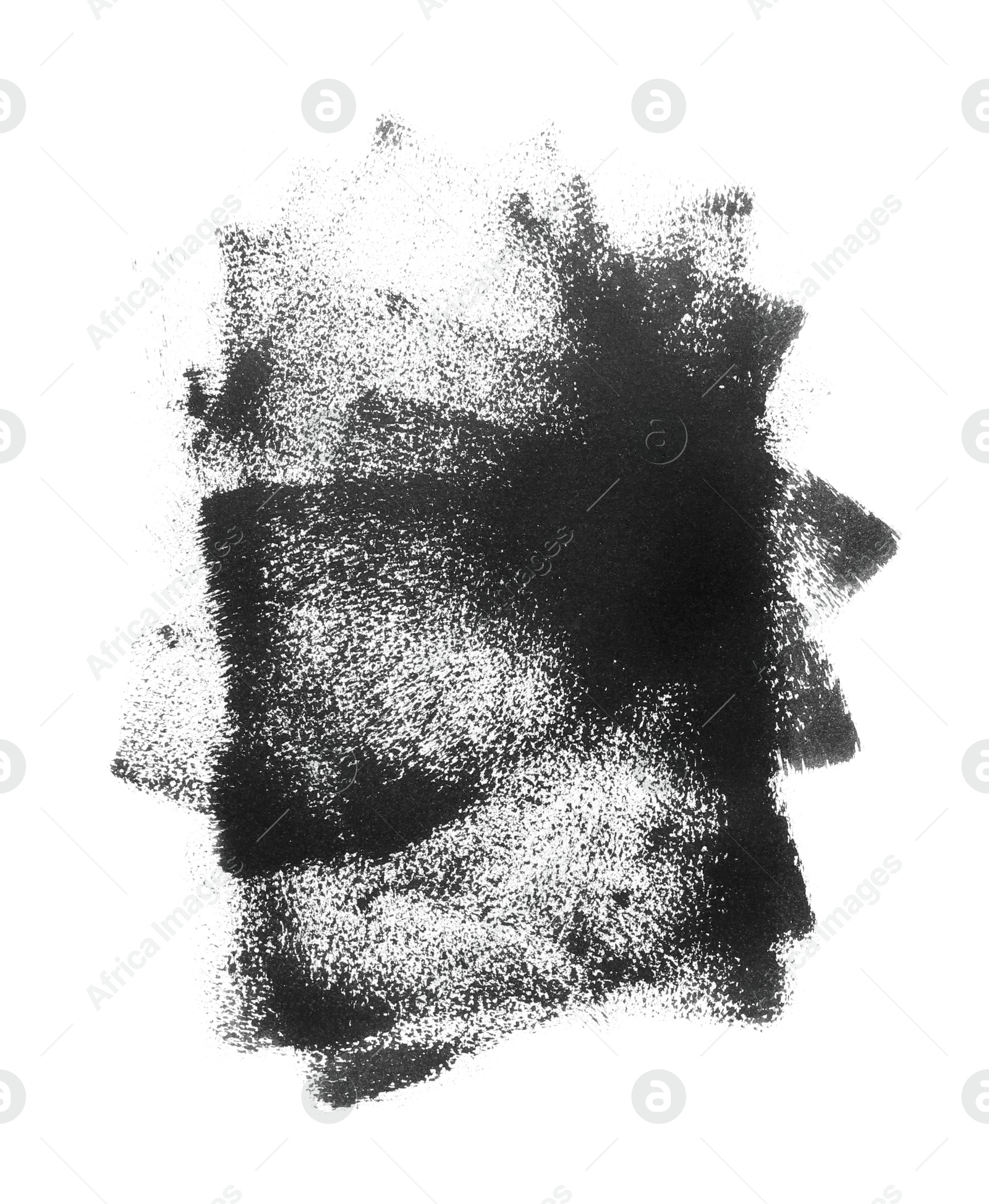 Photo of Abstract black ink painting isolated on white, top view