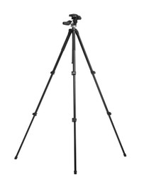 Photo of Professional tripod isolated on white. Photo studio equipment