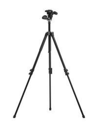 Professional tripod isolated on white. Photo studio equipment