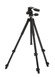 Photo of Professional tripod isolated on white. Photo studio equipment