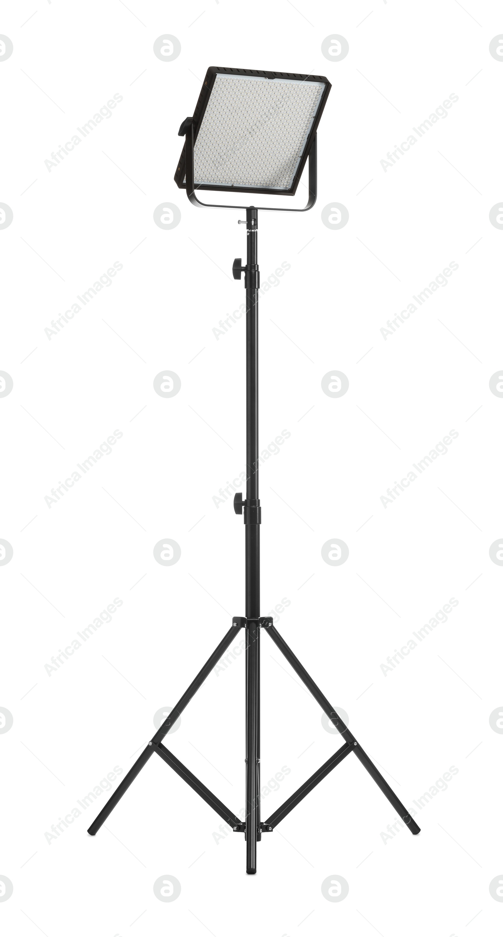 Photo of Professional lighting equipment with tripod isolated on white. Photo studio tool