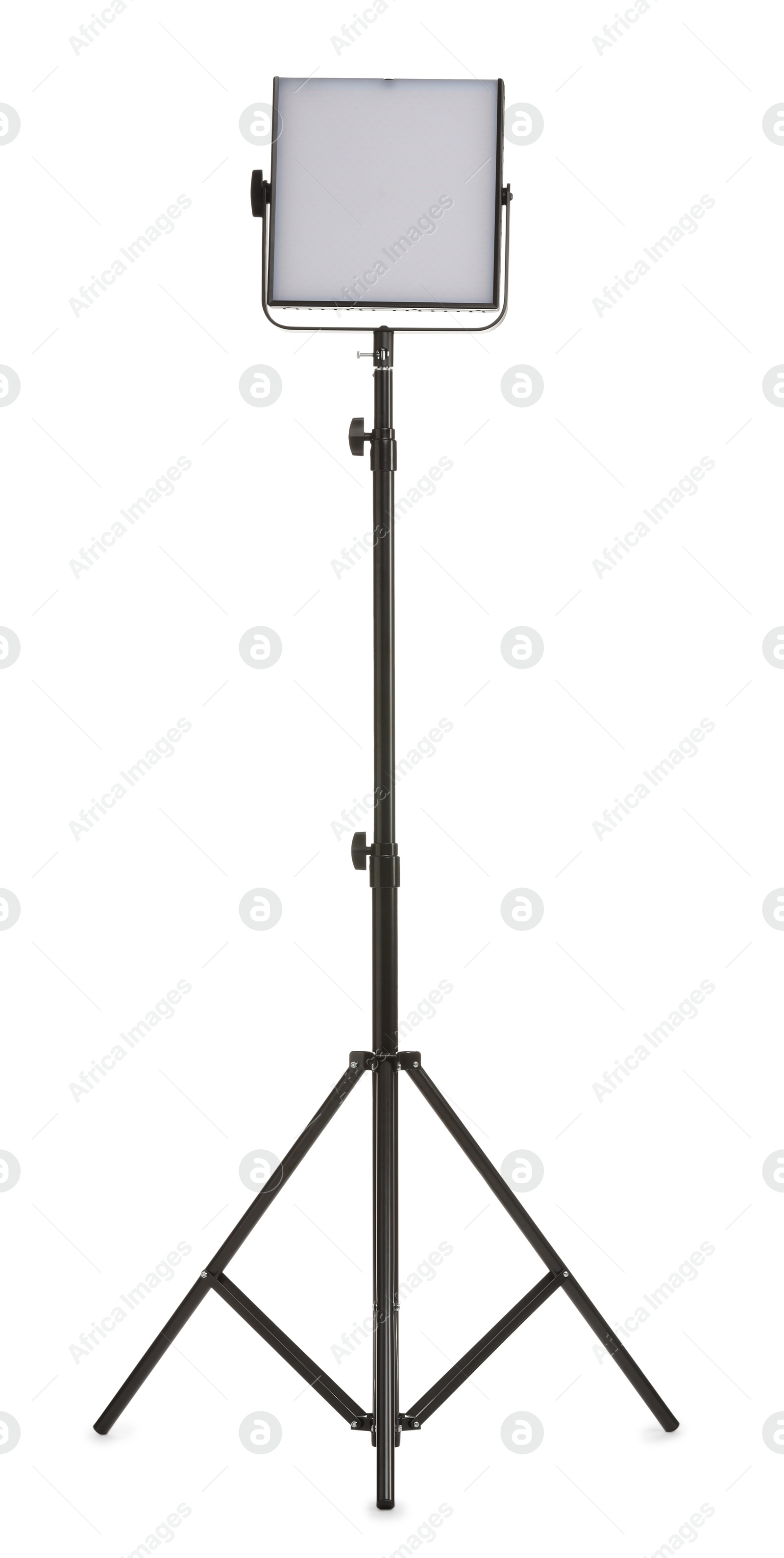 Photo of Professional lighting equipment with tripod isolated on white. Photo studio tool
