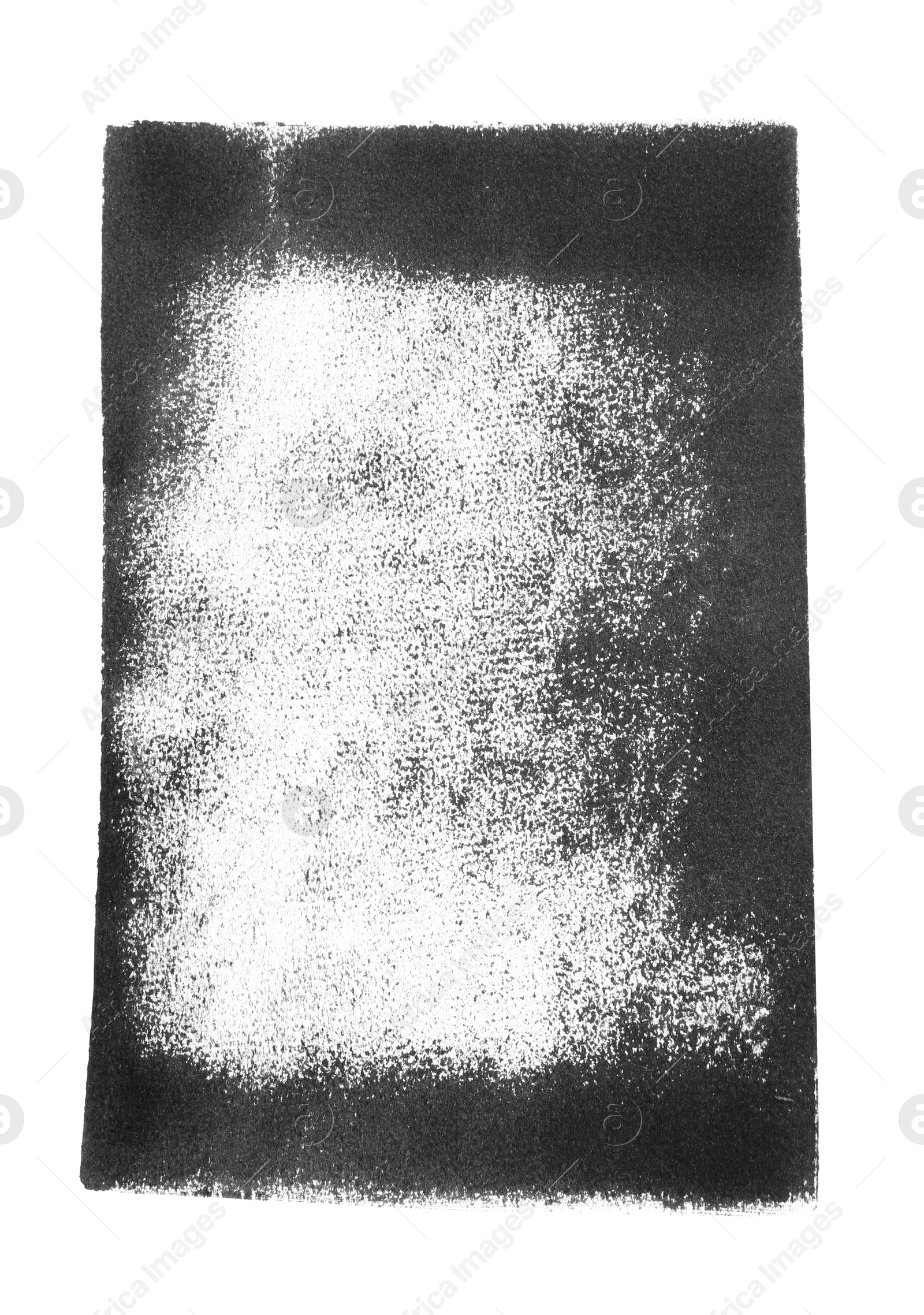 Photo of Abstract black ink painting isolated on white, top view