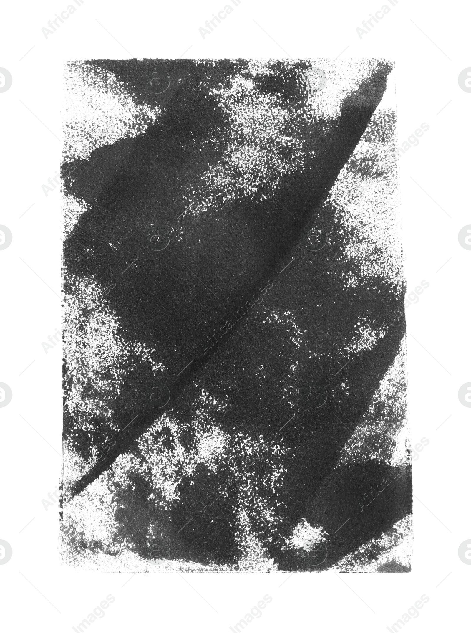 Photo of Abstract black ink painting isolated on white, top view