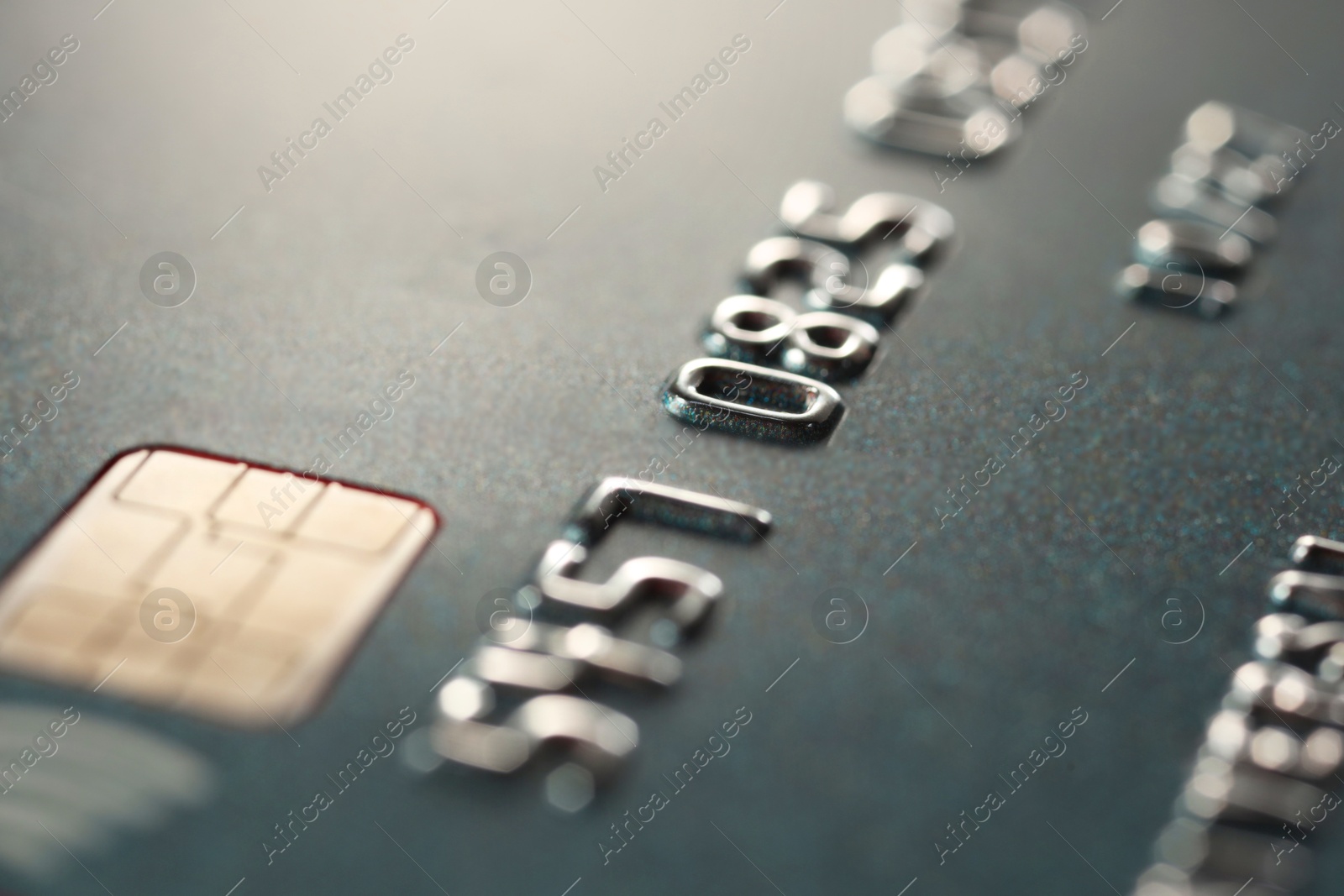 Photo of Plastic credit card as background, macro view