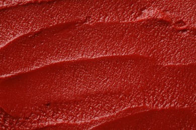 Texture of ketchup as background, top view. Tomato sauce