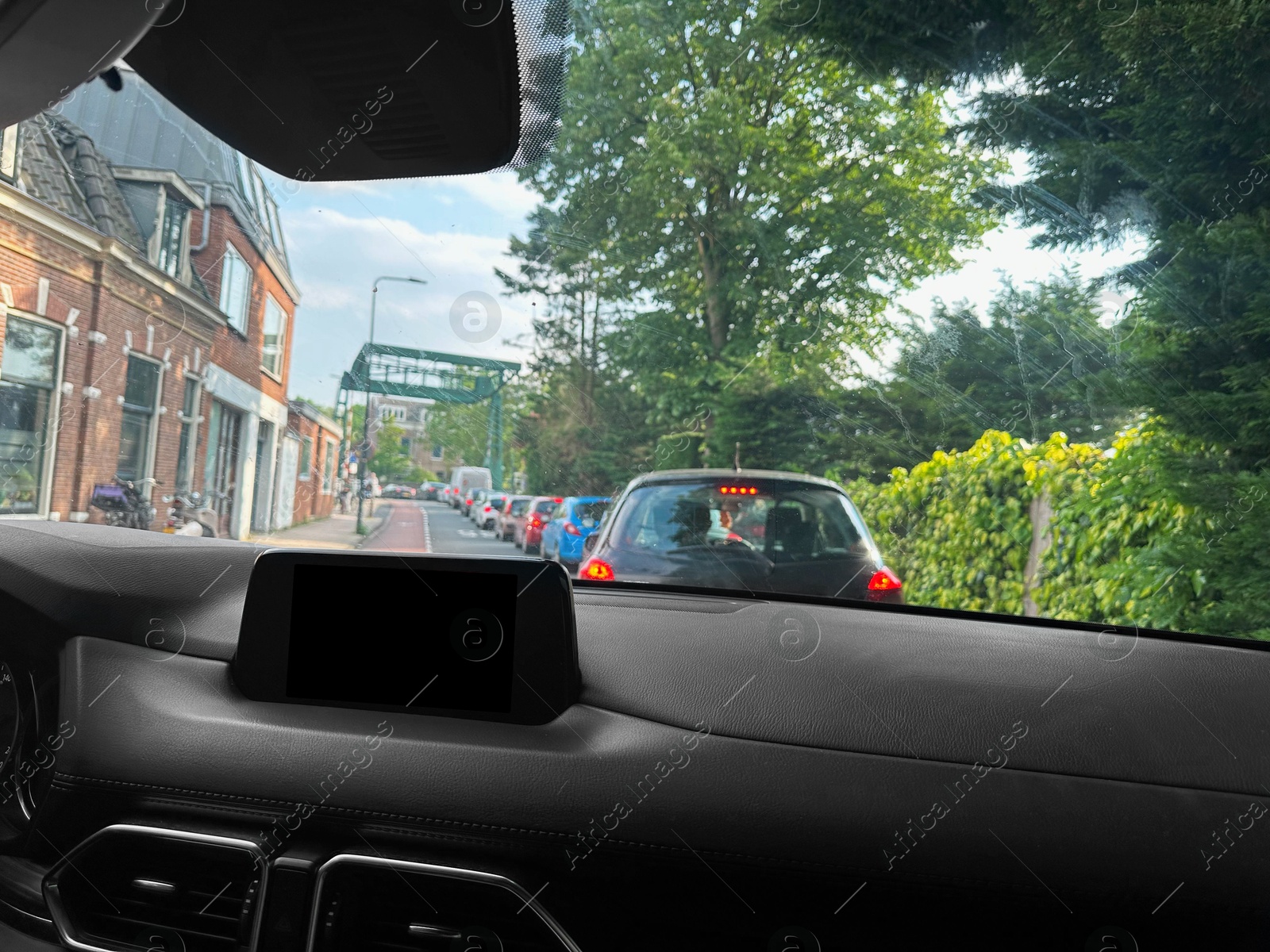 Photo of Navigation system with screen in modern car