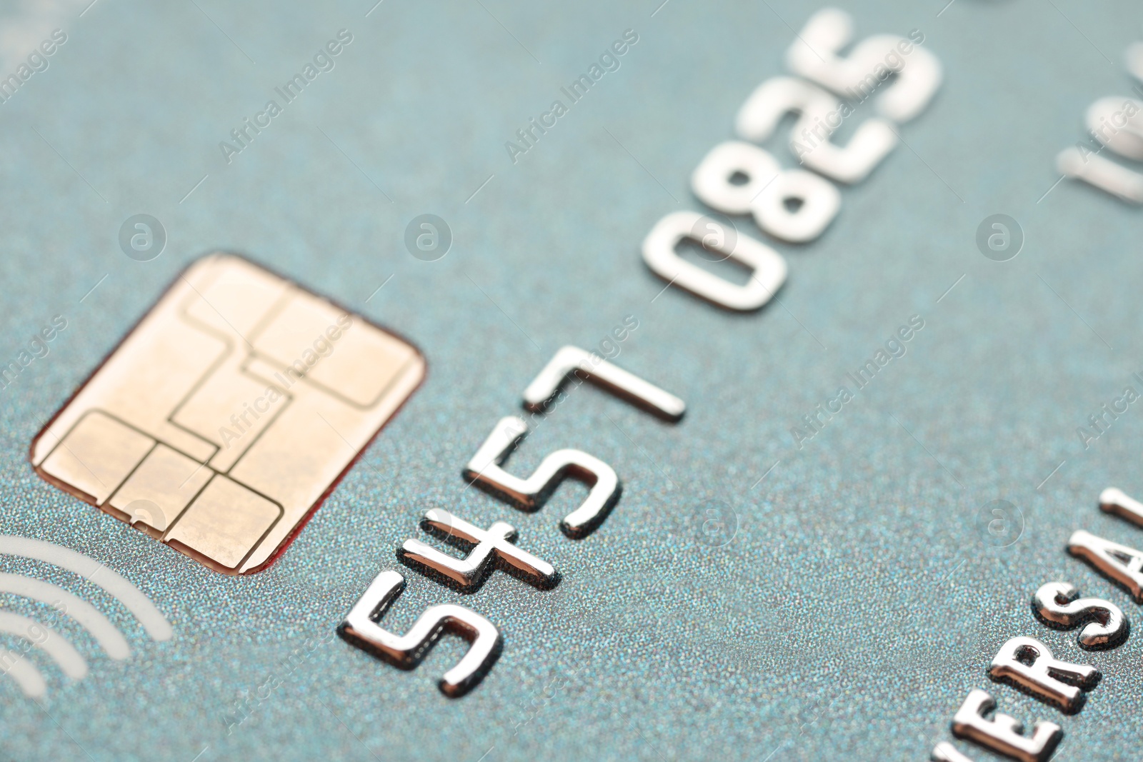 Photo of Plastic credit card as background, macro view