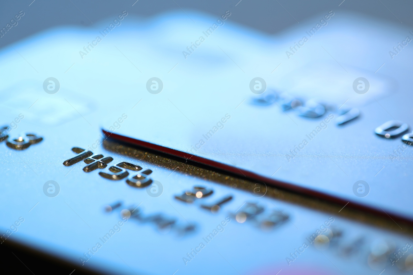 Photo of Two credit cards as background, macro view