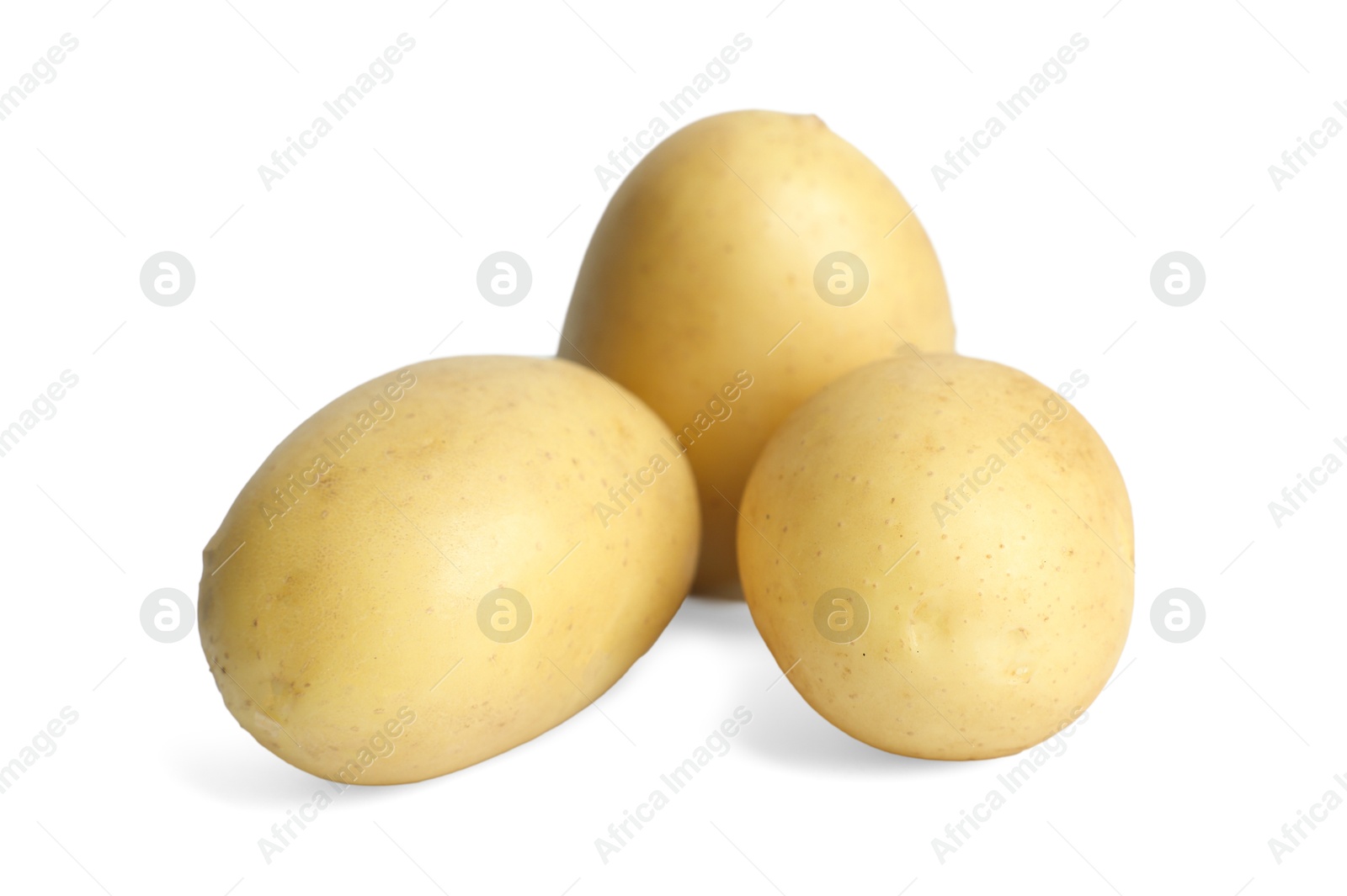 Photo of Whole fresh raw potatoes isolated on white