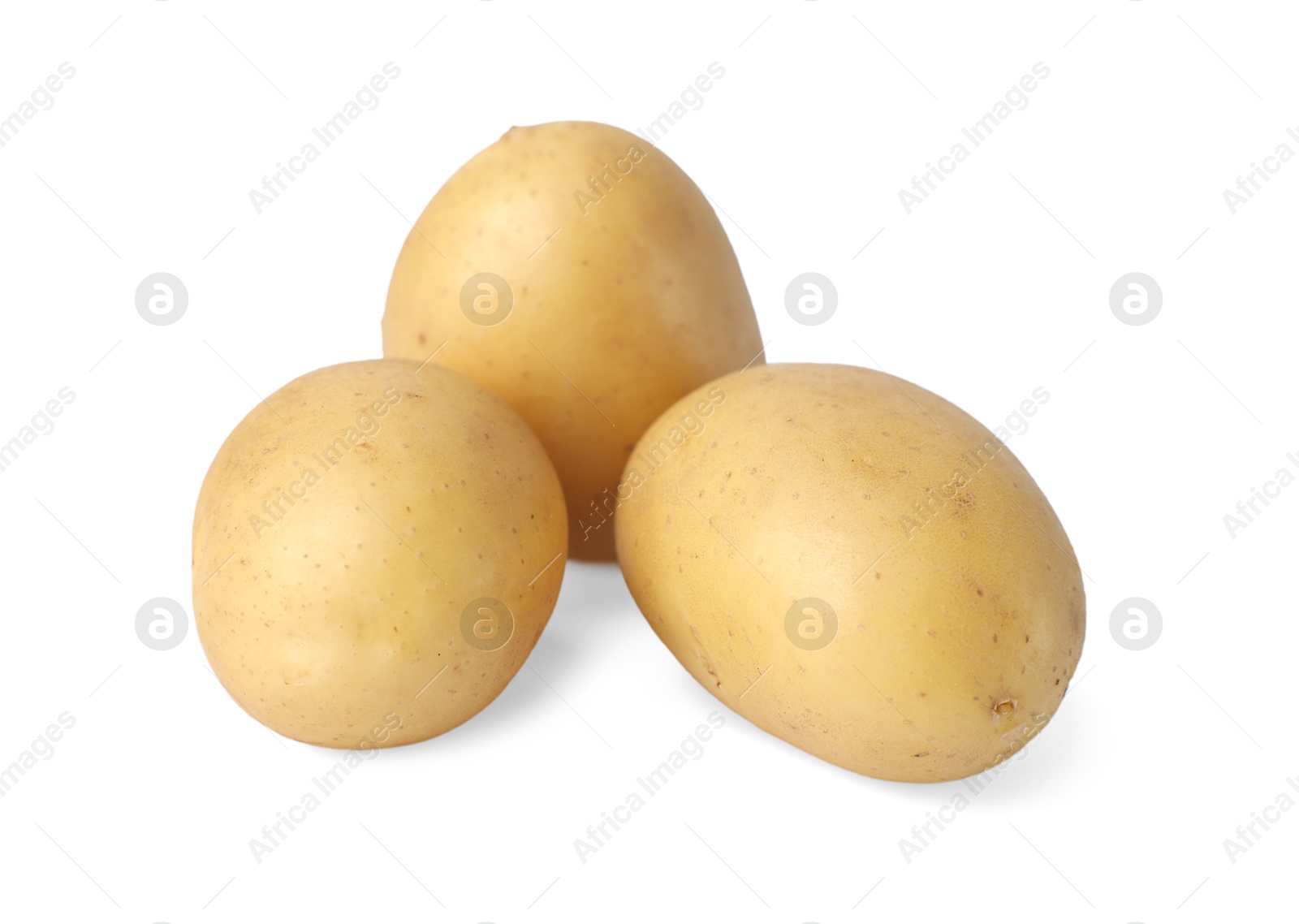 Photo of Whole fresh raw potatoes isolated on white