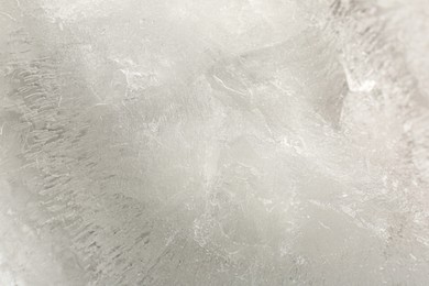 Photo of Crystal clear ice as background, closeup view