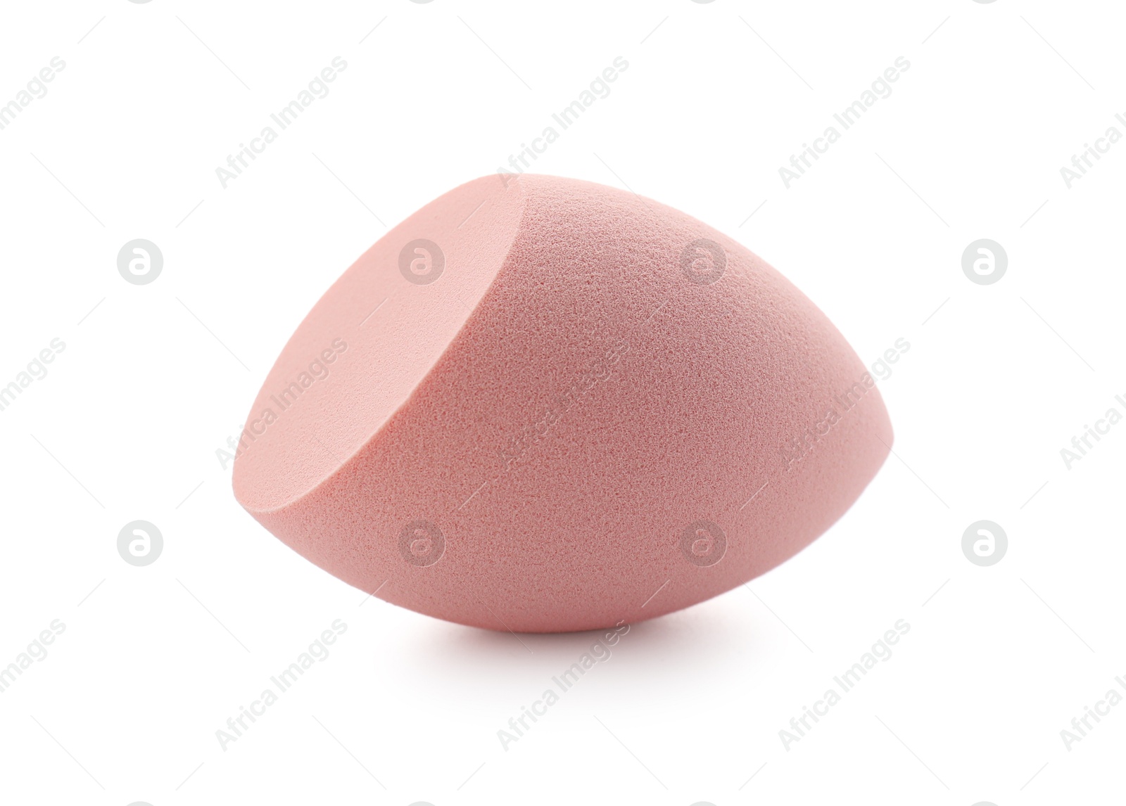 Photo of One beige makeup sponge isolated on white