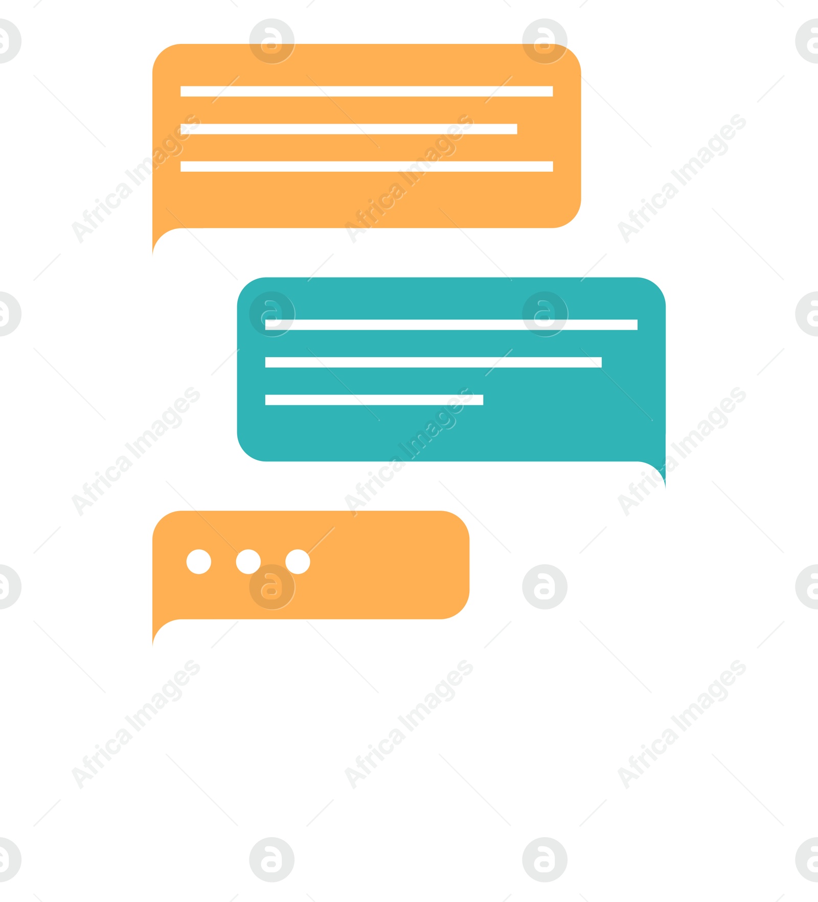 Image of Chat with message bubbles on white background