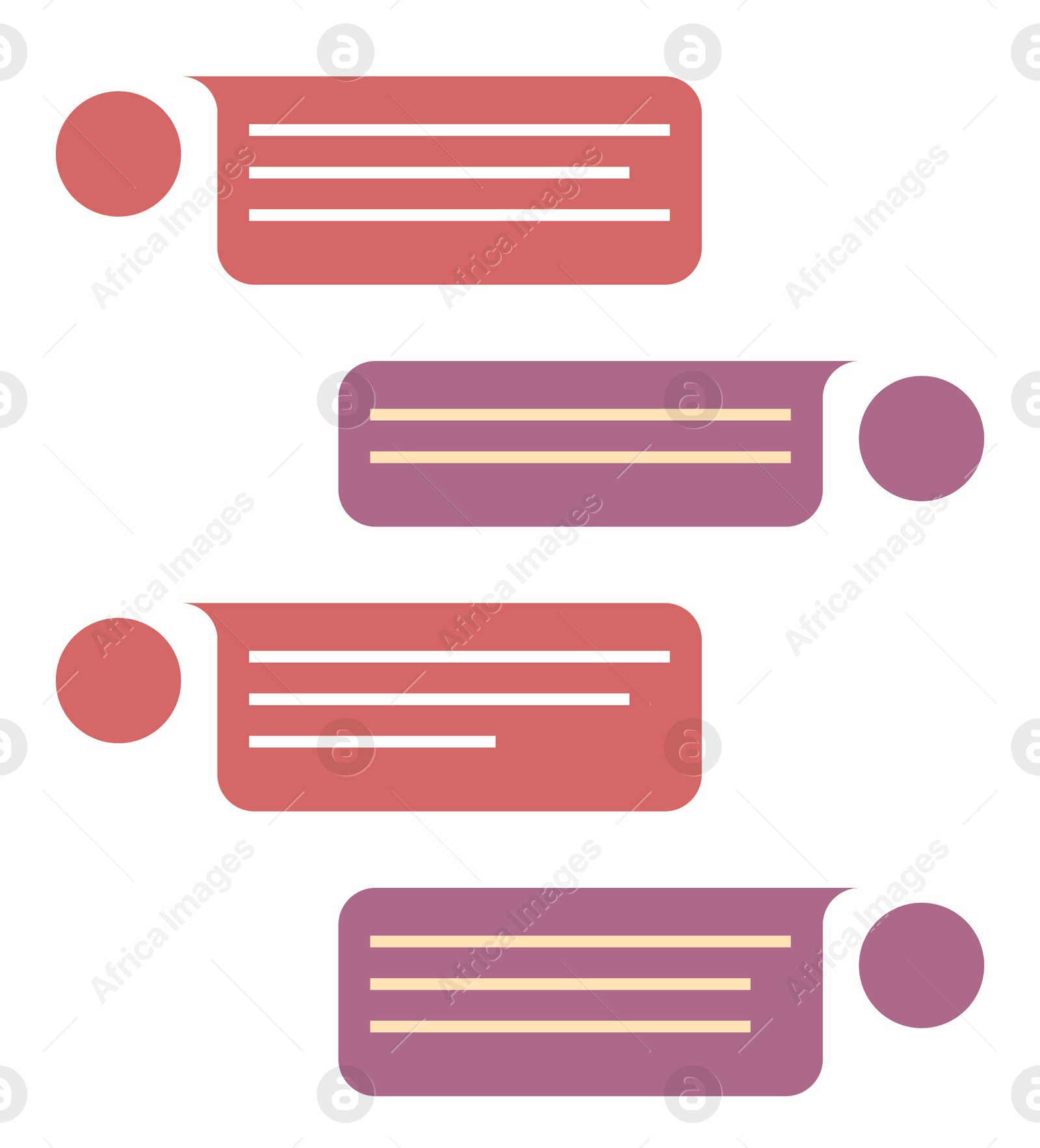 Image of Chat with message bubbles on white background