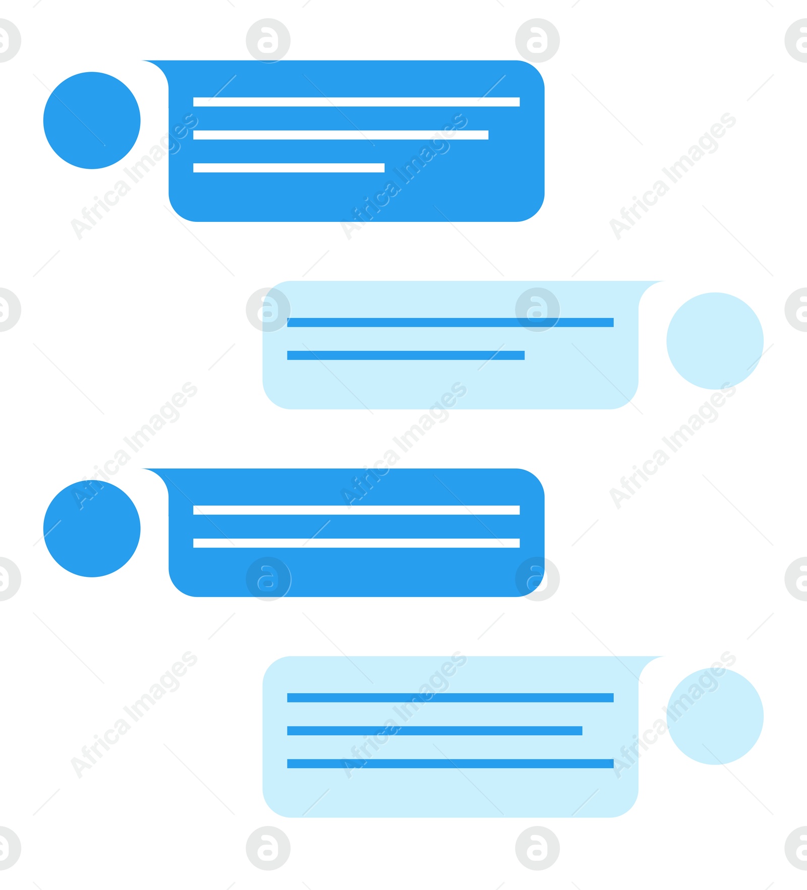 Image of Chat with message bubbles on white background
