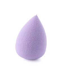 Photo of One violet makeup sponge isolated on white