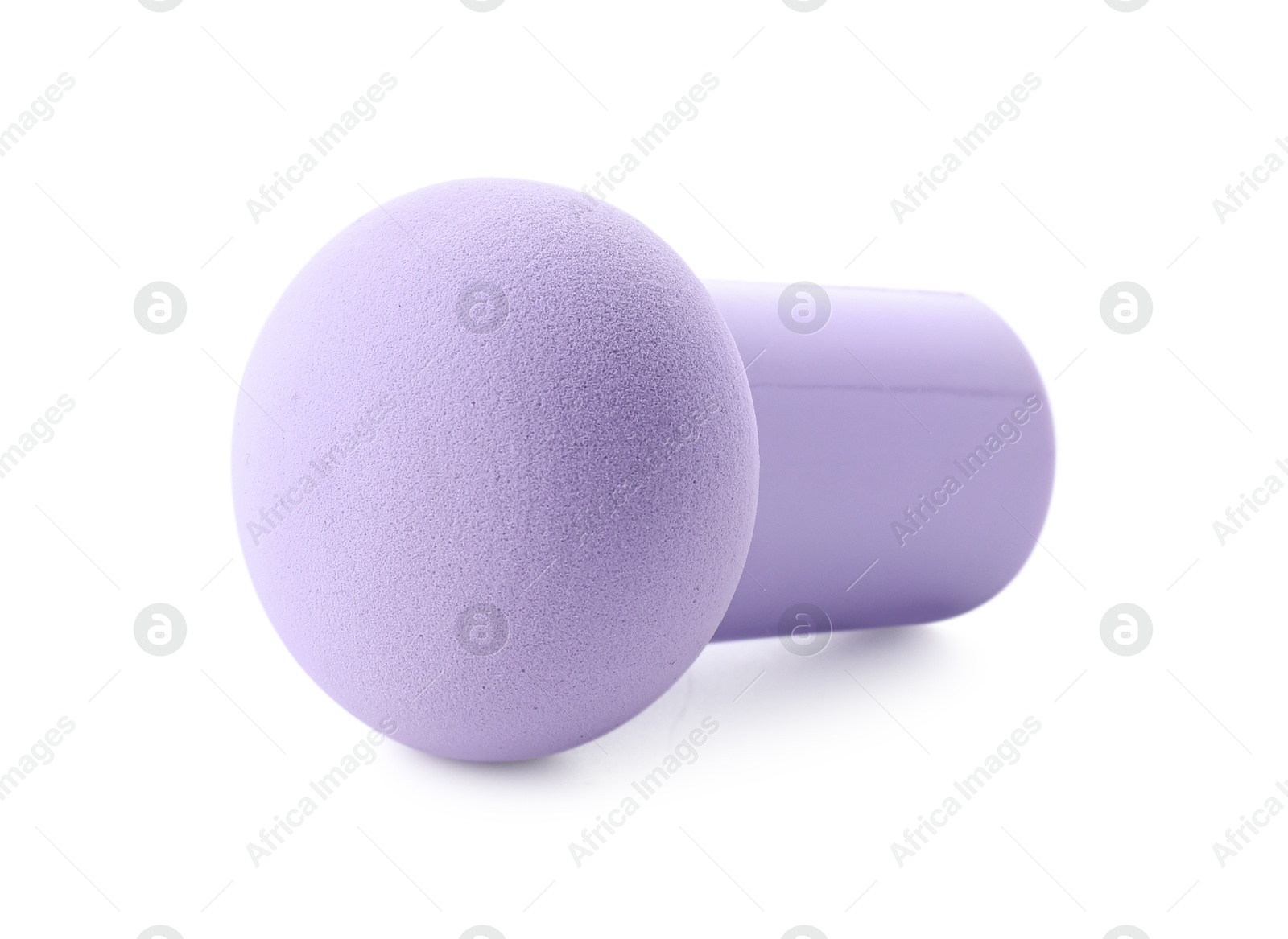 Photo of One violet makeup sponge isolated on white