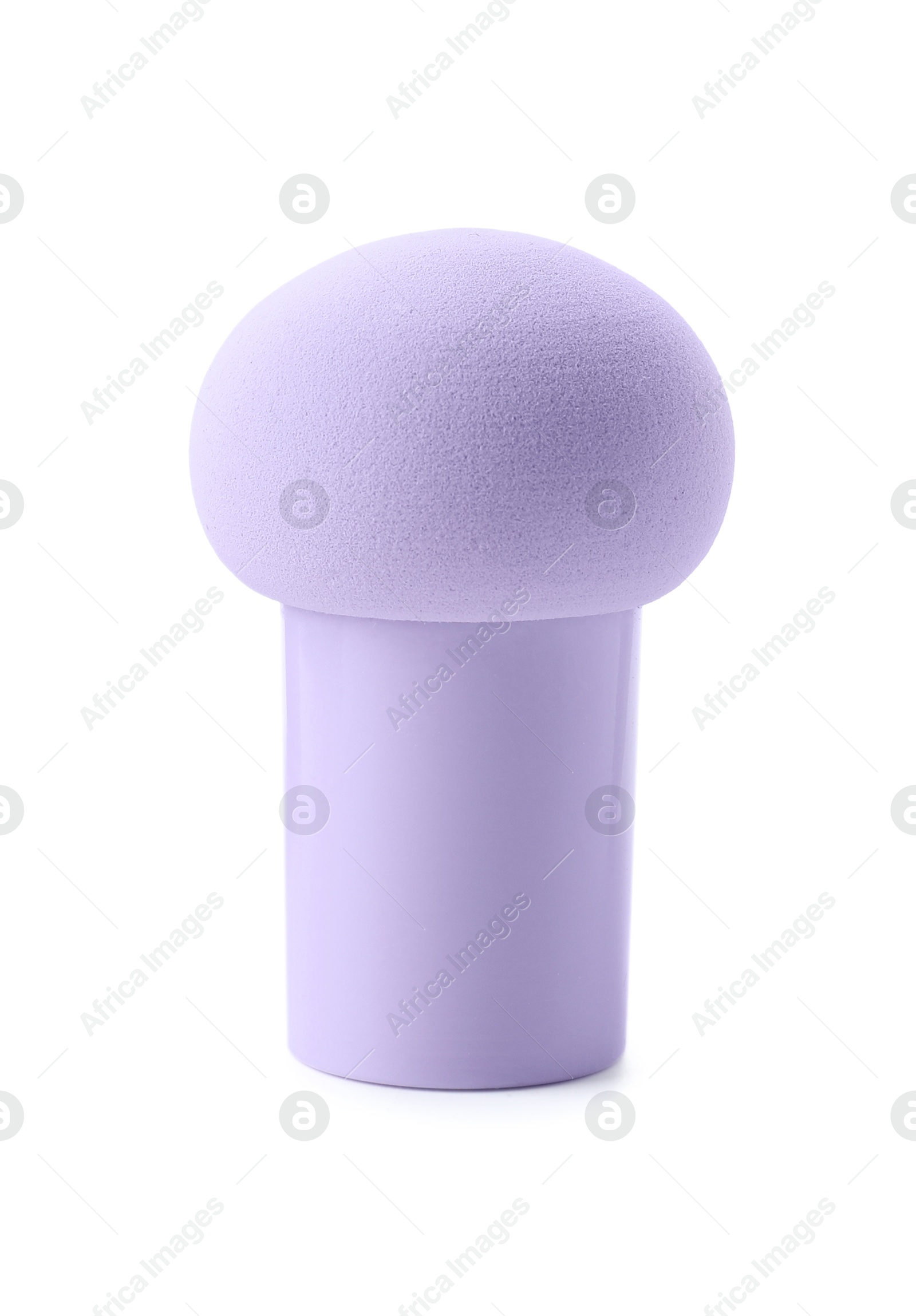 Photo of One violet makeup sponge isolated on white