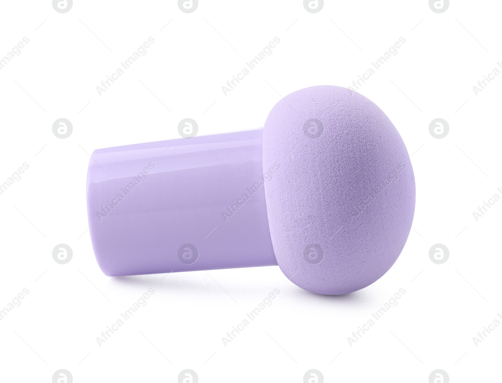 Photo of One violet makeup sponge isolated on white