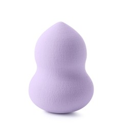 Photo of One violet makeup sponge isolated on white