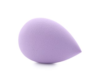 Photo of One violet makeup sponge isolated on white