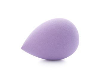 Photo of One violet makeup sponge isolated on white