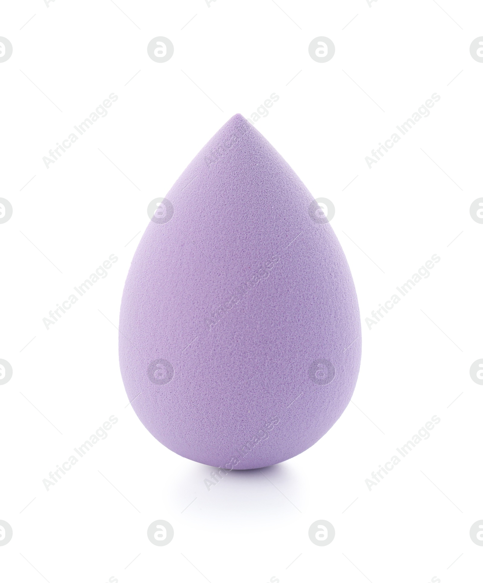 Photo of One violet makeup sponge isolated on white