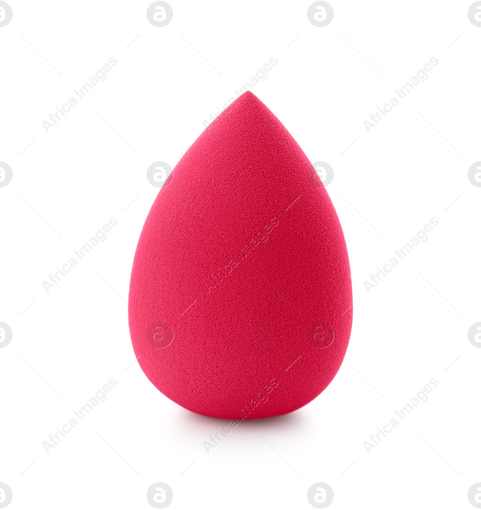 Photo of One pink makeup sponge isolated on white