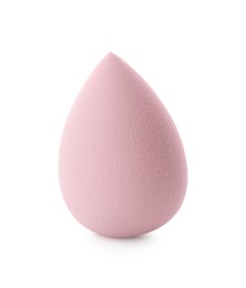 Photo of One beige makeup sponge isolated on white