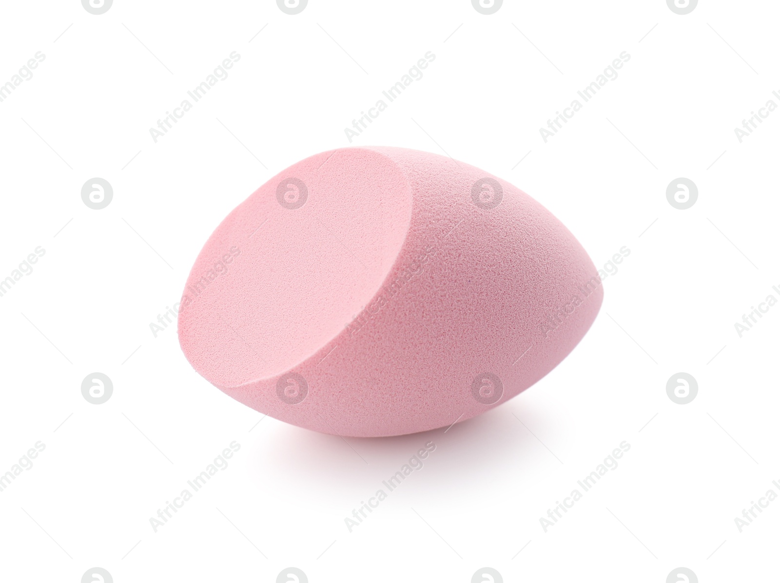 Photo of One pink makeup sponge isolated on white