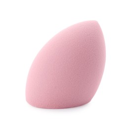 Photo of One pink makeup sponge isolated on white