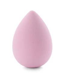 Photo of One pink makeup sponge isolated on white