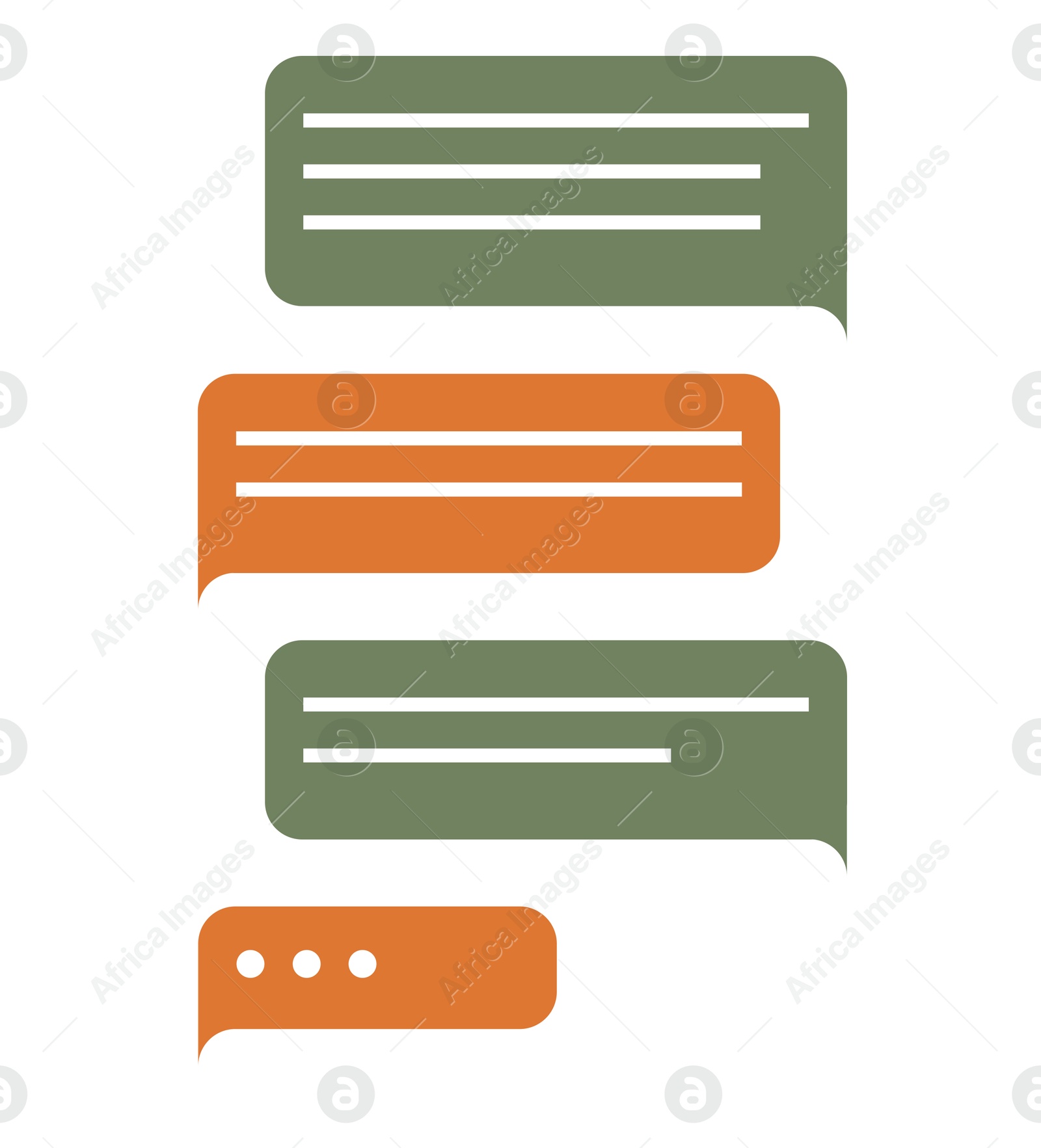 Image of Chat with message bubbles on white background