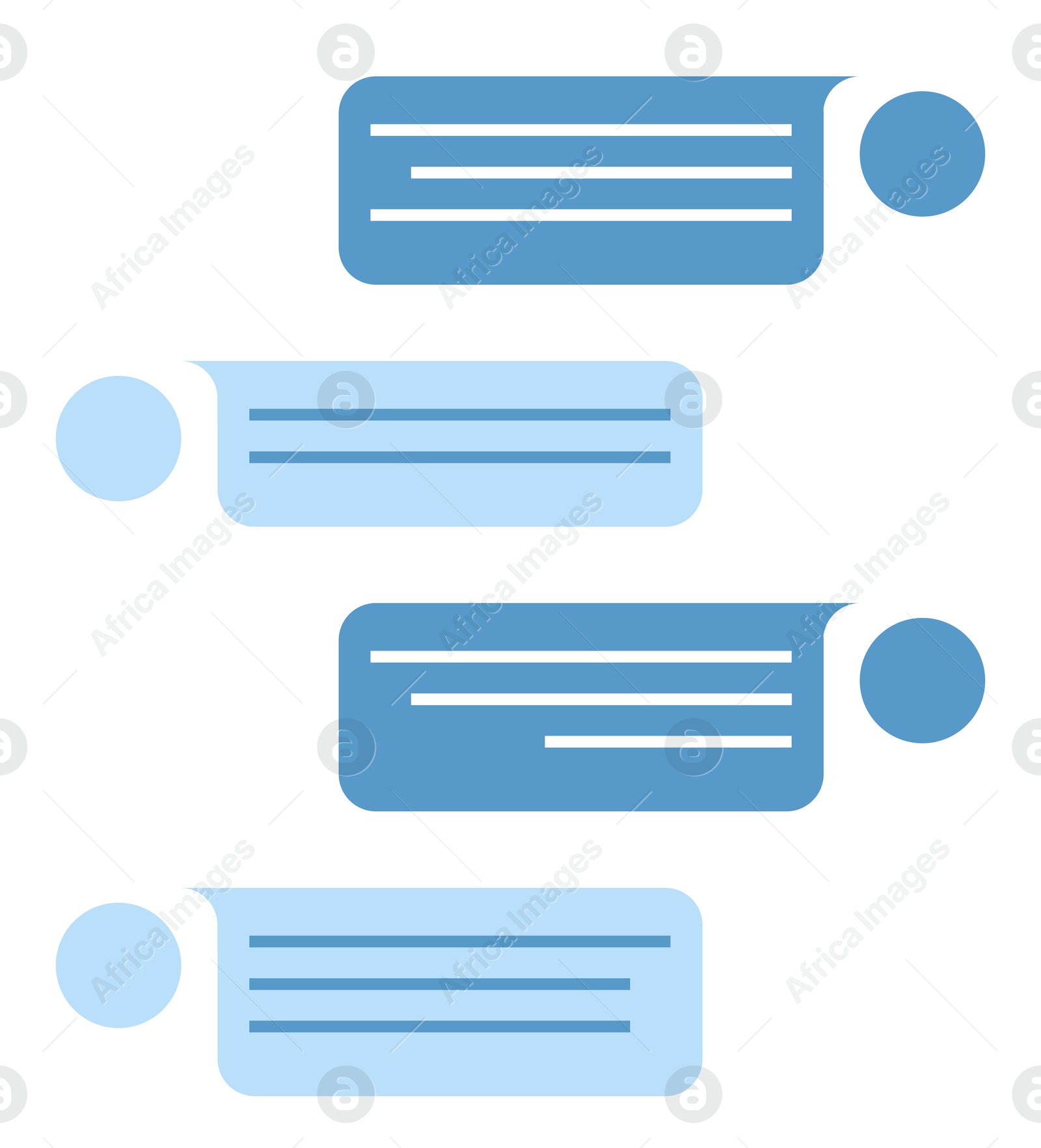 Image of Chat with message bubbles on white background