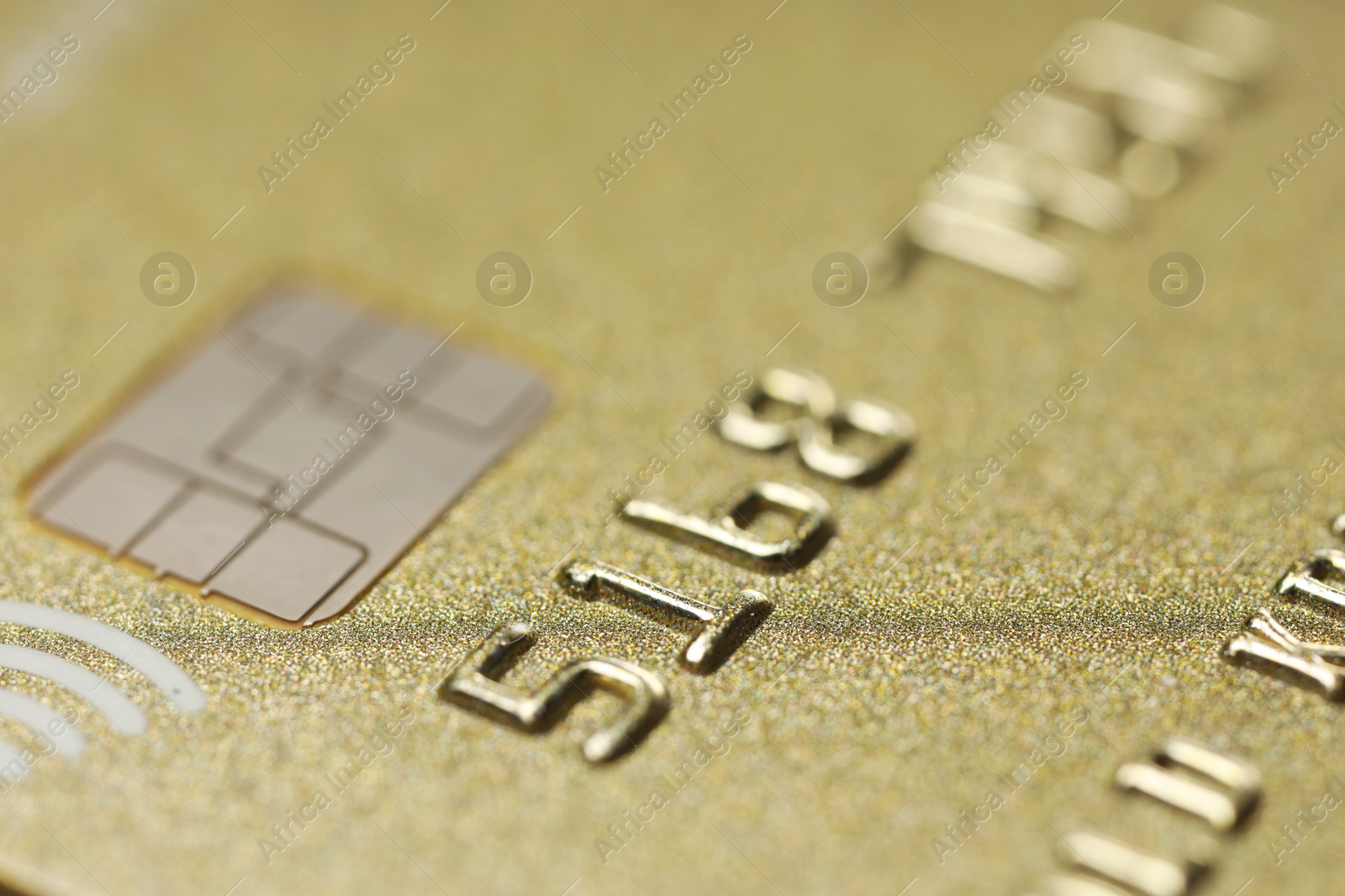 Photo of One credit card as background, macro view