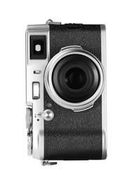 Photo of Vintage camera isolated on white. Photographer's equipment