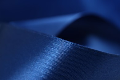 Beautiful blue ribbon as background, closeup view
