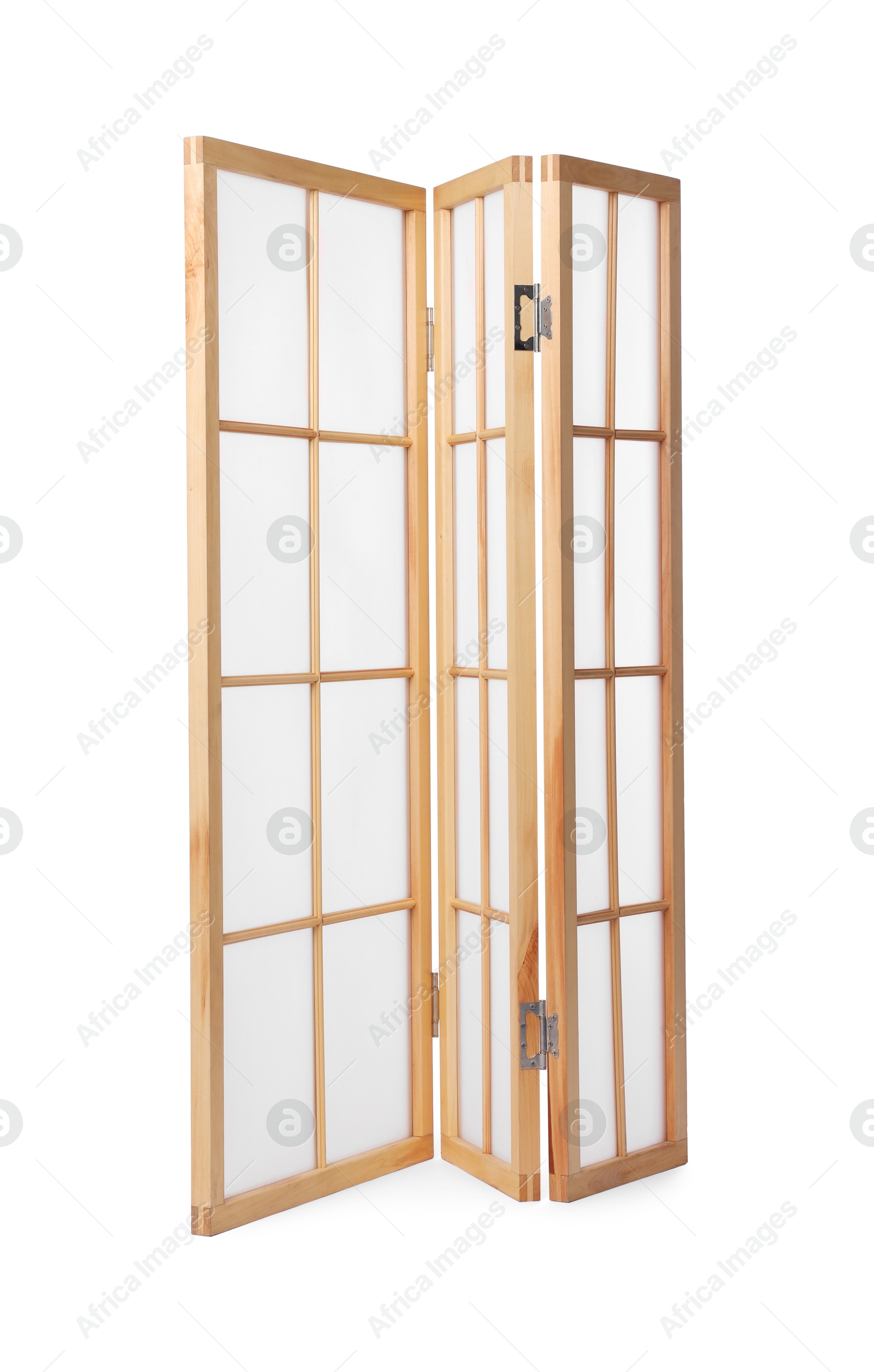 Photo of Folding screen isolated on white. Interior element