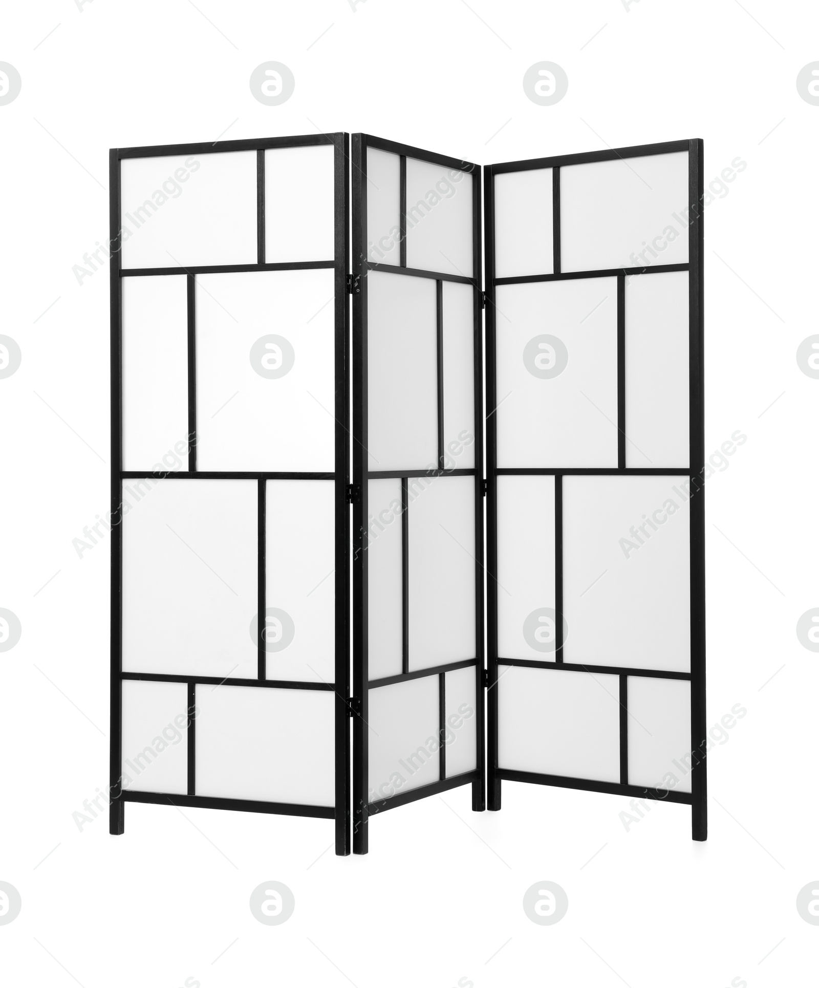 Photo of Folding screen isolated on white. Interior element