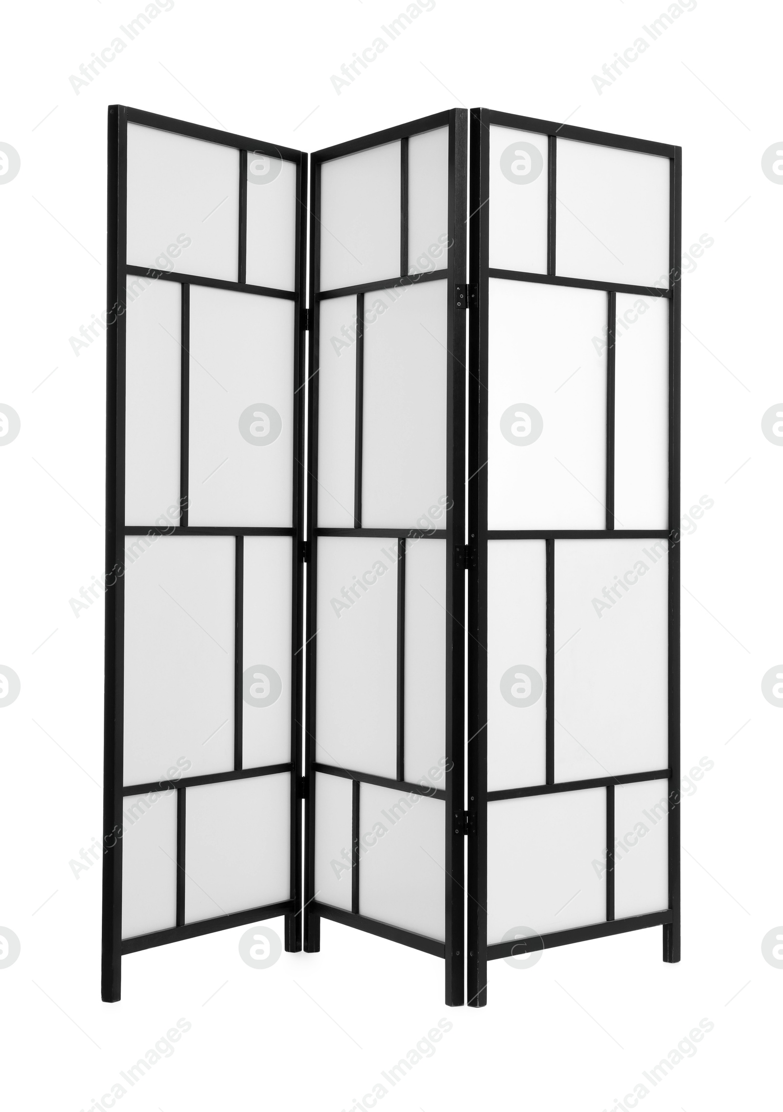 Photo of Folding screen isolated on white. Interior element