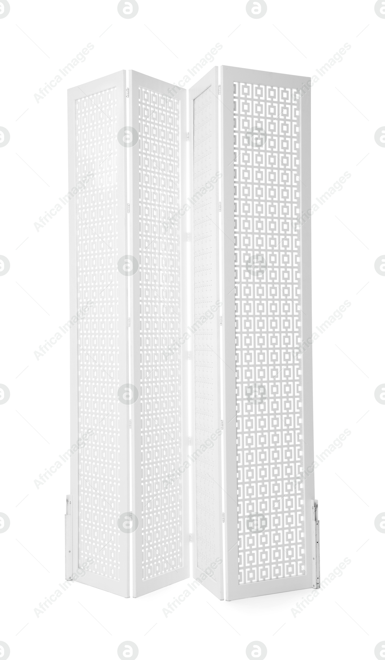 Photo of Folding screen isolated on white. Interior element